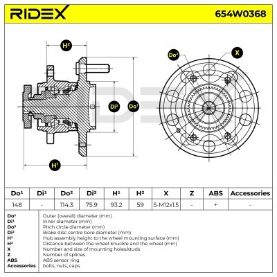 Łożysko Koła RIDEX 654W0368 654W0368 - foto 6