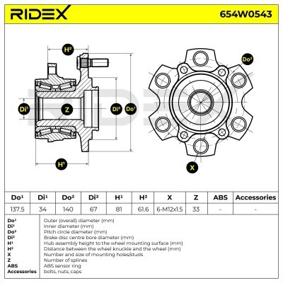Łożysko Koła RIDEX 654W0543 654W0543 - foto 7