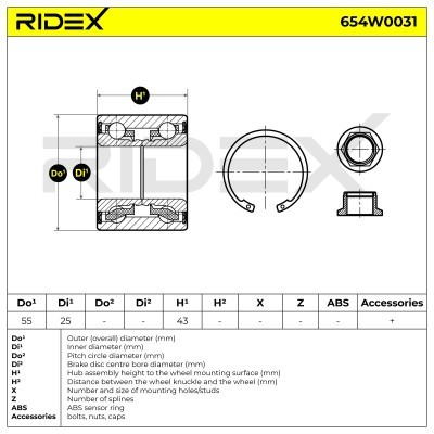 Łożysko Koła RIDEX 654W0031 654W0031 - foto 5