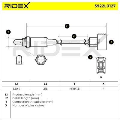 Sonda Lambda RIDEX 3922L0127 3922L0127 - foto 6