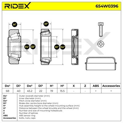 Łożysko Koła RIDEX 654W0396 654W0396 - foto 5