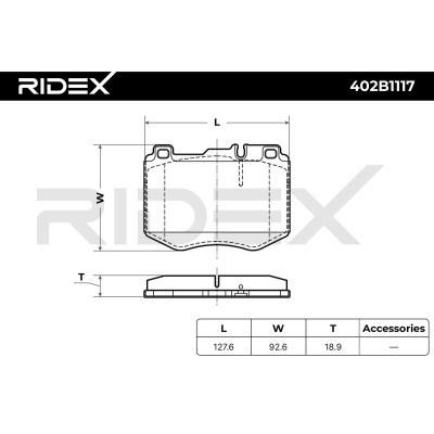 Klocki hamulcowe RIDEX 402B1117 402B1117 - foto 6
