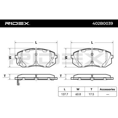 Klocki hamulcowe RIDEX 402B0039 402B0039 - foto 2