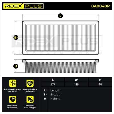 Filtr Powietrza RIDEX 8A0040P 8A0040P - foto 7