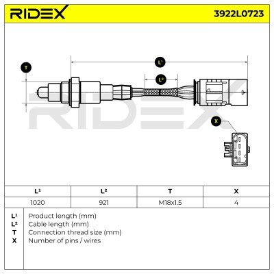 Sonda Lambda RIDEX 3922L0723 3922L0723 - foto 7
