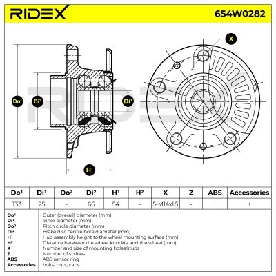Łożysko Koła RIDEX 654W0282 654W0282 - foto 5