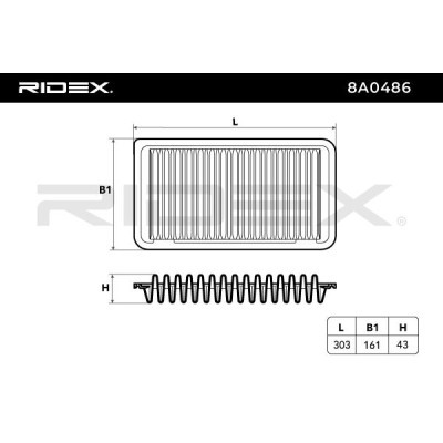 Filtr Powietrza RIDEX 8A0486 8A0486 - foto 6