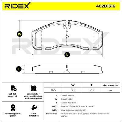 Klocki hamulcowe RIDEX 402B1316 402B1316 - foto 6