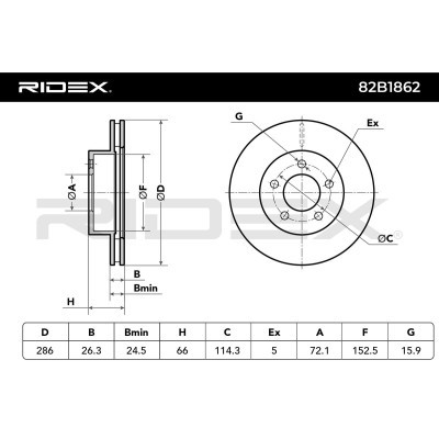 Tarcza hamulcowa RIDEX 82B1862 82B1862 - foto 6