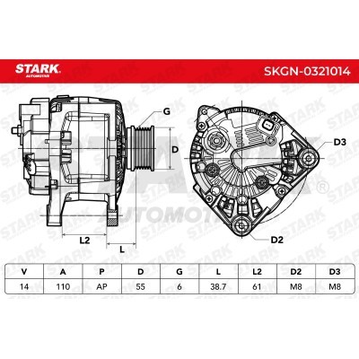 Alternator Stark SKGN-0321014 SKGN-0321014 - foto 7