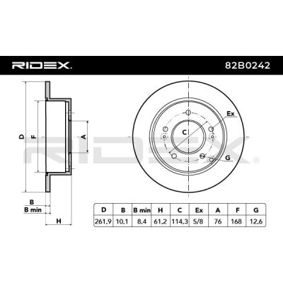 Tarcza hamulcowa RIDEX 82B0242 82B0242 - foto 5