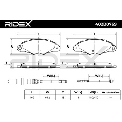 Klocki hamulcowe RIDEX 402B0769 402B0769 - foto 8
