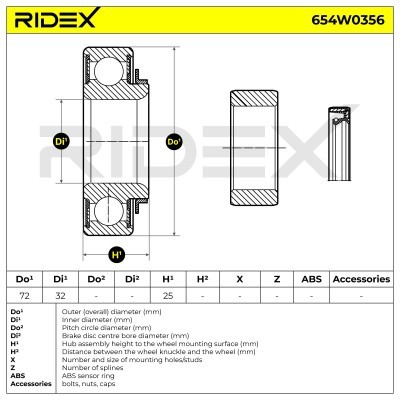 Łożysko Koła RIDEX 654W0356 654W0356 - foto 5