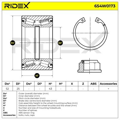 Łożysko Koła RIDEX 654W0173 654W0173 - foto 3