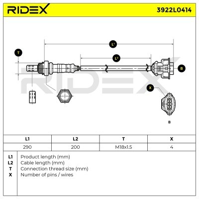 Sonda Lambda RIDEX 3922L0414 3922L0414 - foto 6