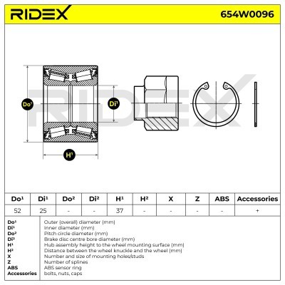 Łożysko Koła RIDEX 654W0096 654W0096 - foto 6