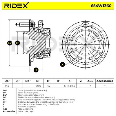 Łożysko Koła RIDEX 654W1360 654W1360 - foto 6
