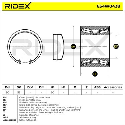 Łożysko Koła RIDEX 654W0438 654W0438 - foto 5