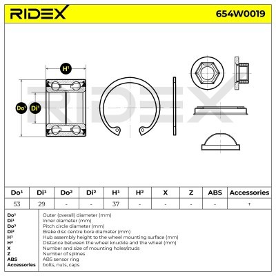 Łożysko Koła RIDEX 654W0019 654W0019 - foto 2