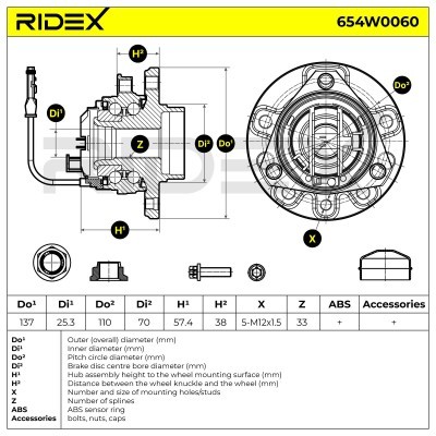 Łożysko Koła RIDEX 654W0060 654W0060 - foto 3