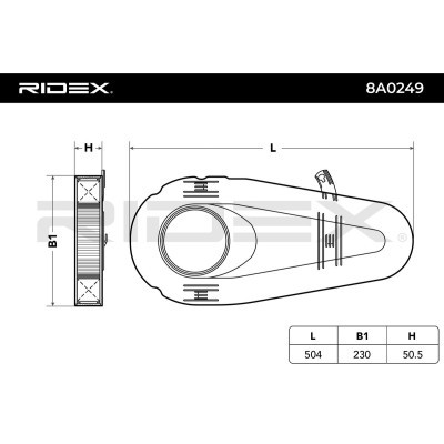 Filtr Powietrza RIDEX 8A0249 8A0249 - foto 5