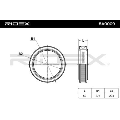 Filtr Powietrza RIDEX 8A0009 8A0009 - foto 5
