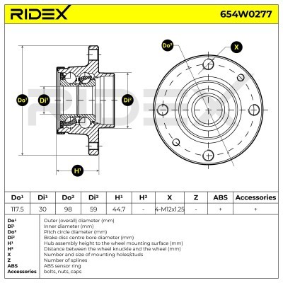 Łożysko Koła RIDEX 654W0277 654W0277 - foto 6