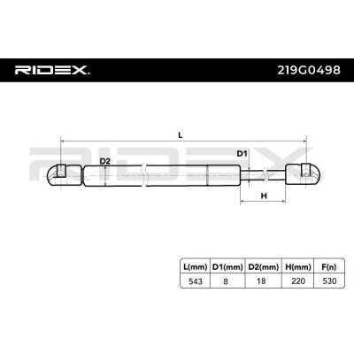 Amortyzator Pokrywy Bagażnika RIDEX 219G0498 219G0498 - foto 7