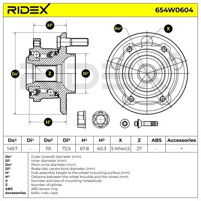 Łożysko Koła RIDEX 654W0604 654W0604 - foto 6