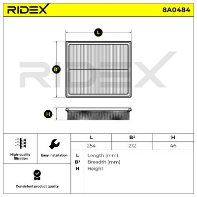Filtr Powietrza RIDEX 8A0484 8A0484 - foto 6