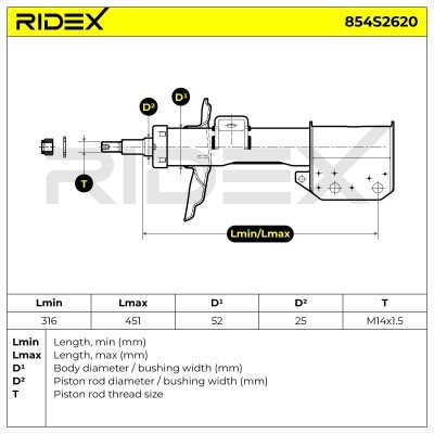 Amortyzator RIDEX 854S2620 854S2620 - foto 7