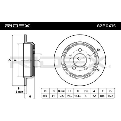 Tarcza hamulcowa RIDEX 82B0415 82B0415 - foto 5