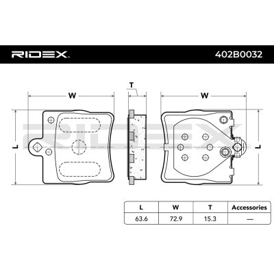 Klocki hamulcowe RIDEX 402B0032 402B0032 - foto 3