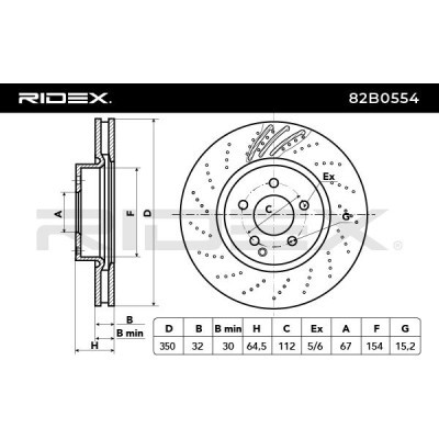 Tarcza hamulcowa RIDEX 82B0554 82B0554 - foto 3
