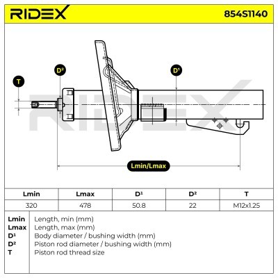 Amortyzator RIDEX 854S1140 854S1140 - foto 8