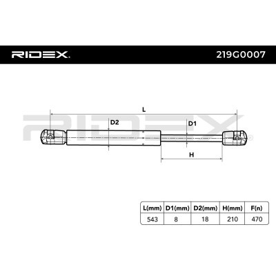 Amortyzator Pokrywy Bagażnika RIDEX 219G0007 219G0007 - foto 7
