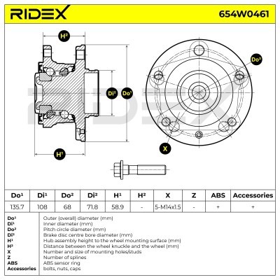 Łożysko Koła RIDEX 654W0461 654W0461 - foto 5