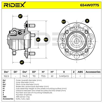 Łożysko Koła RIDEX 654W0775 654W0775 - foto 5