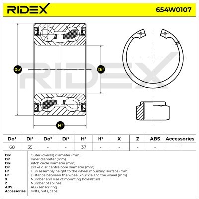Łożysko Koła RIDEX 654W0107 654W0107 - foto 3