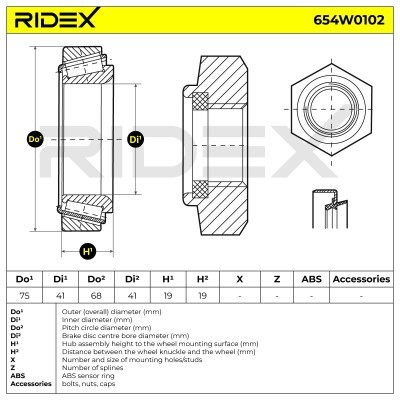 Łożysko Koła RIDEX 654W0102 654W0102 - foto 3