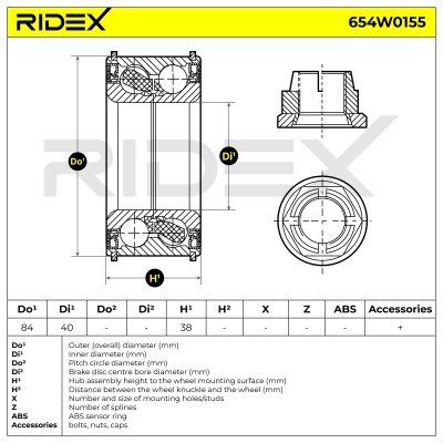 Łożysko Koła RIDEX 654W0155 654W0155 - foto 3