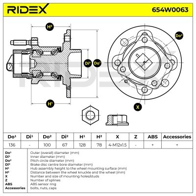 Łożysko Koła RIDEX 654W0063 654W0063 - foto 5