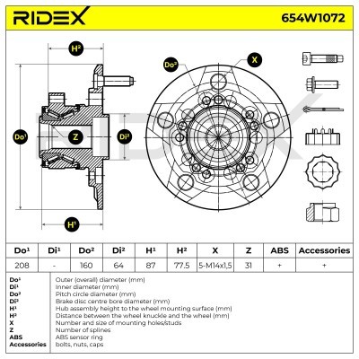 Łożysko Koła RIDEX 654W1072 654W1072 - foto 8