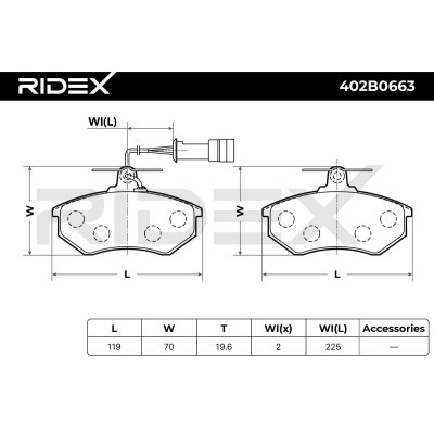 Klocki hamulcowe RIDEX 402B0663 402B0663 - foto 10