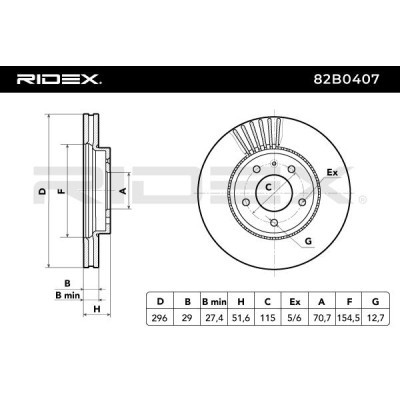 Tarcza hamulcowa RIDEX 82B0407 82B0407 - foto 6