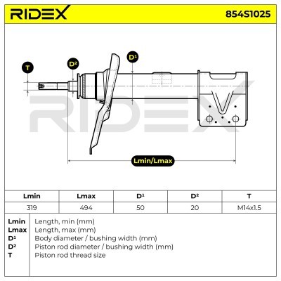 Amortyzator RIDEX 854S1025 854S1025 - foto 8