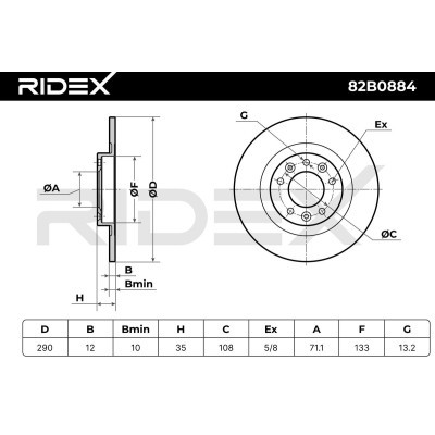 Tarcza hamulcowa RIDEX 82B0884 82B0884 - foto 7