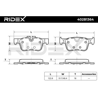 Klocki hamulcowe RIDEX 402B1364 402B1364 - foto 6