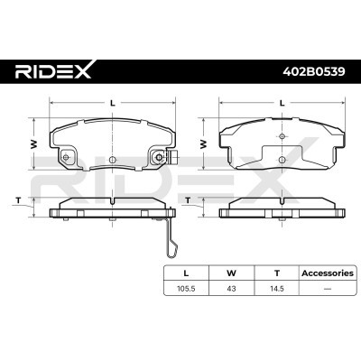 Klocki hamulcowe RIDEX 402B0539 402B0539 - foto 7