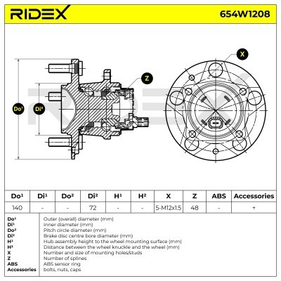 Łożysko Koła RIDEX 654W1208 654W1208 - foto 7
